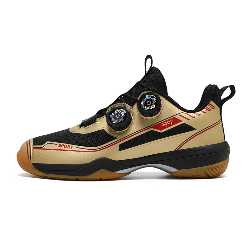 Unisex Badminton Shoes Lightweight Breathable Durable Indoor Court Shoes with Rotary Buckle Design