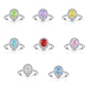 Sparking Colored Flame Stone Jewelry Ring Luxury CZ 925 Sterling Silver Promise Wedding Engagement Rings for Women Girls