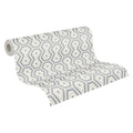 Made Germany Luxury Modern Non Woven Contract Wallpaper Rolls Geometric Wash & Light Resistant Grey Gold White 1005x053m