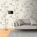 Made Germany Modern Floral Cream Black Non Woven Vinyl Premium Wall Mural Living Room Gym Dining Bedroom Large Format 0.53x8.80m