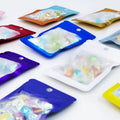 Custom Colored Pearlescent Pouch Resealable Zipper Bags with Transparent windows Plastic Packaging for Food Packaging