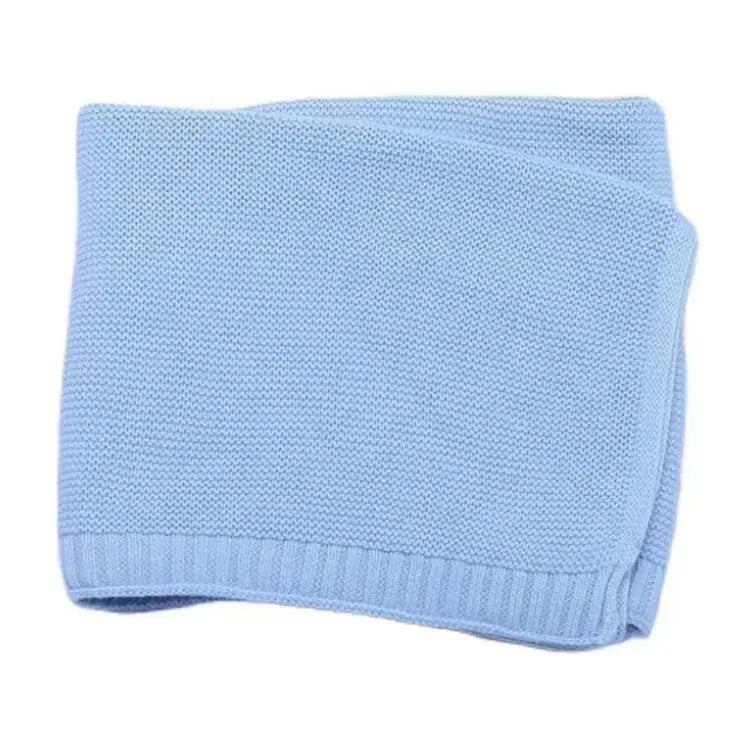 New Type Wholesale Soft 100% Organic Cotton Solid Anti-Pilling Customizable Kids Throw Flannel Knitted Blanket European-American