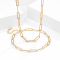Fashion Fine Jewelry Chunky Chain Necklace Women 925 Silver 18K Gold Plated Paperclip Link Chain Necklace