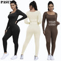 PASUXI Wholesale Custom Logo Good Quality Women Jumpsuit One Piece Gym Fitness Workout Activewear Sports Jumpsuit