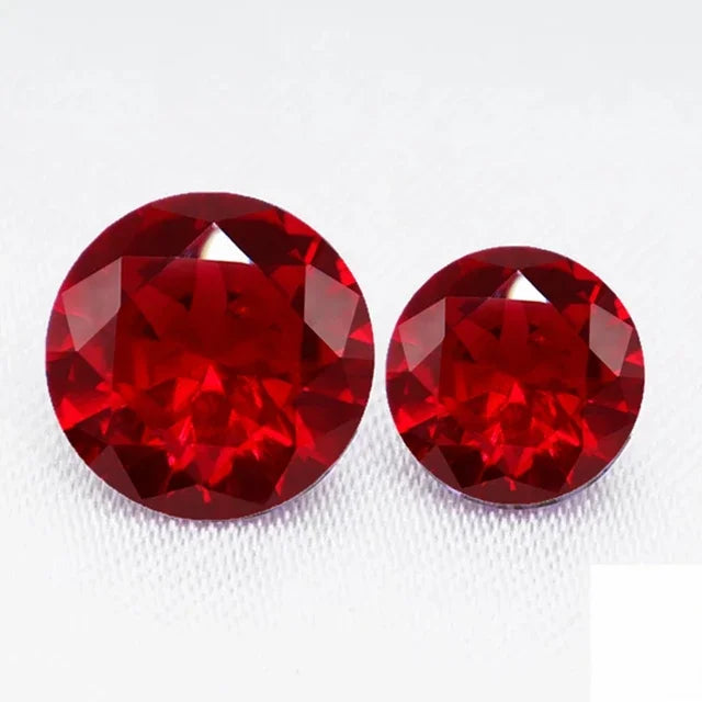 Luster Factory Price Lab Grown Ruby Round Cut Polished Blood Lab Created Loose Ruby Gemstones Ruby Red