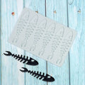 OEM 5 Holes Funny Fish Bone Shape Lace Silicone Mold Chocolate Candy Food Cooking Meals Decorations Fondant Mold