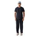 Custom Men's Navy Blue Two Piece Outfit Short Sleeve T Shirt with Straight Pants Casual Streetwear Tracksuit Set Summer Fashion