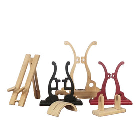 Bamboo Circular Fan Frame Black Fan Seat Holder Antique Sub-display Stand Wholesale Display Wooden Frame for Hand Fans