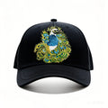 Custom Style Retro Printed Peacock Screen Baseball Cap 5-6 Panel All Cotton Fabric Hand Embroidered Cartoon Peacock Wholesale