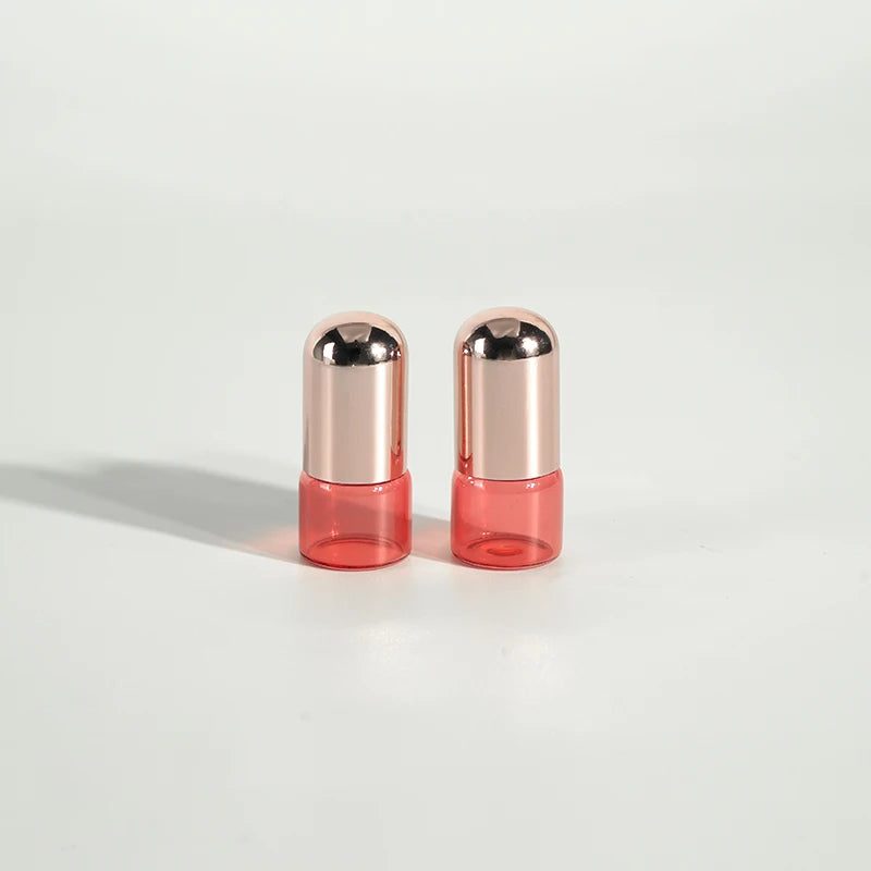 Sengmi Clear Glass Roller Bottle for Essential Oil Perfume 1ml Capacity Gold Electroplate Cap Customizable Color Logo ODM OEM