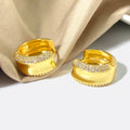 Wholesale 18K Gold Plated Huggie Earrings for Foxi Chunky Statement Jewelry with CZ Crystal Geometric Trendy Brass for Women