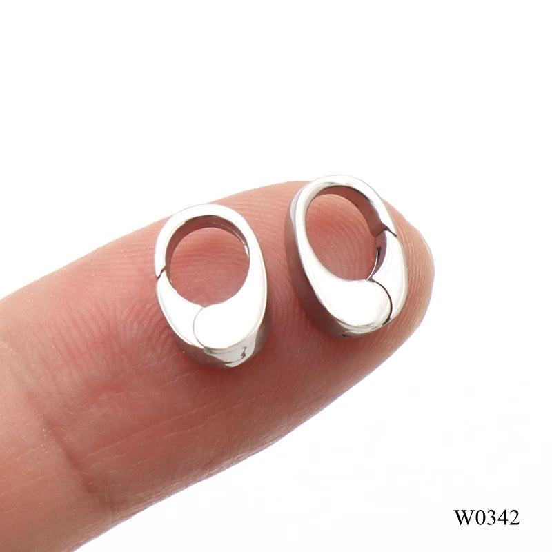 Tiny Flat Oval Ring Clasp 9mm Stainless Steel Snap Ring Hook for Bag Jewelry