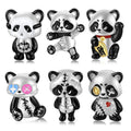 Lucky Fortune Panda Cartoon Charm Real 925 Sterling Silver Animal Enamel Beads Fit Original Snake Charm Bracelet Women Jewelry