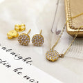 Hot Sale 18k Real Gold Jewelry Set Pure Gold Shining Bling Pendant Necklaces  Earrings Wholesale