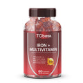 Hot Sell Vitamin Fruity Gummy Candy 60 Gummies TCbesk Iron+Multivitamin Gummies Support Energy Promote Vitality for Adults