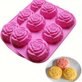 Silicone Rose Flower Mold Set 6 Cavity Non Stick Flexible Silicone Molds for Candy Chocolate Jelly and Ice Cube