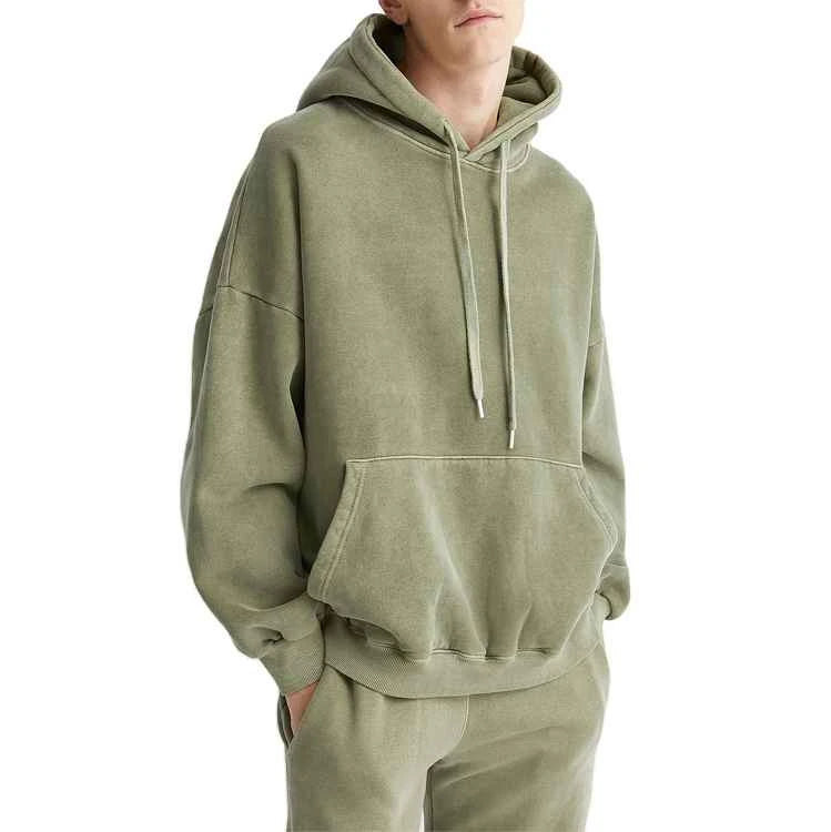 Winter Men's Custom Oversized Acid Wash Hoodie-Eco-Friendly Breathable Windproof Heavyweight Fabric Custom Logo Color OEM