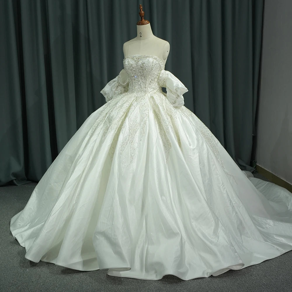 Jancember 6584 Vintage Boat Neck Empire Bridal Ball Gown Wedding Dresses