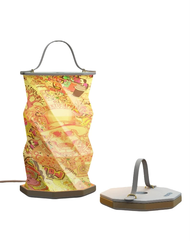 Custom New Ideas 2025 Valentine Gifts Folding Paper Lamp Latest Innovative Portable Touch Switch Rotary Usb Led Night Light Gift