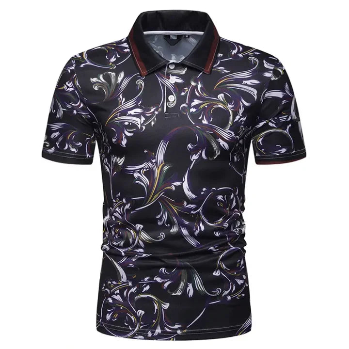 Custom Men's Anti-Wrinkle Luxury Baroque Floral Print for Shirt | Golf Tee Sportswear | Bulk Wholesale Summer Fashion Wear