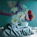 Germany Photo Wallpaper Murals Floral Blue Purple White Non Woven Vinyl Wall Mural Bedroom Hospital Living Room Gym