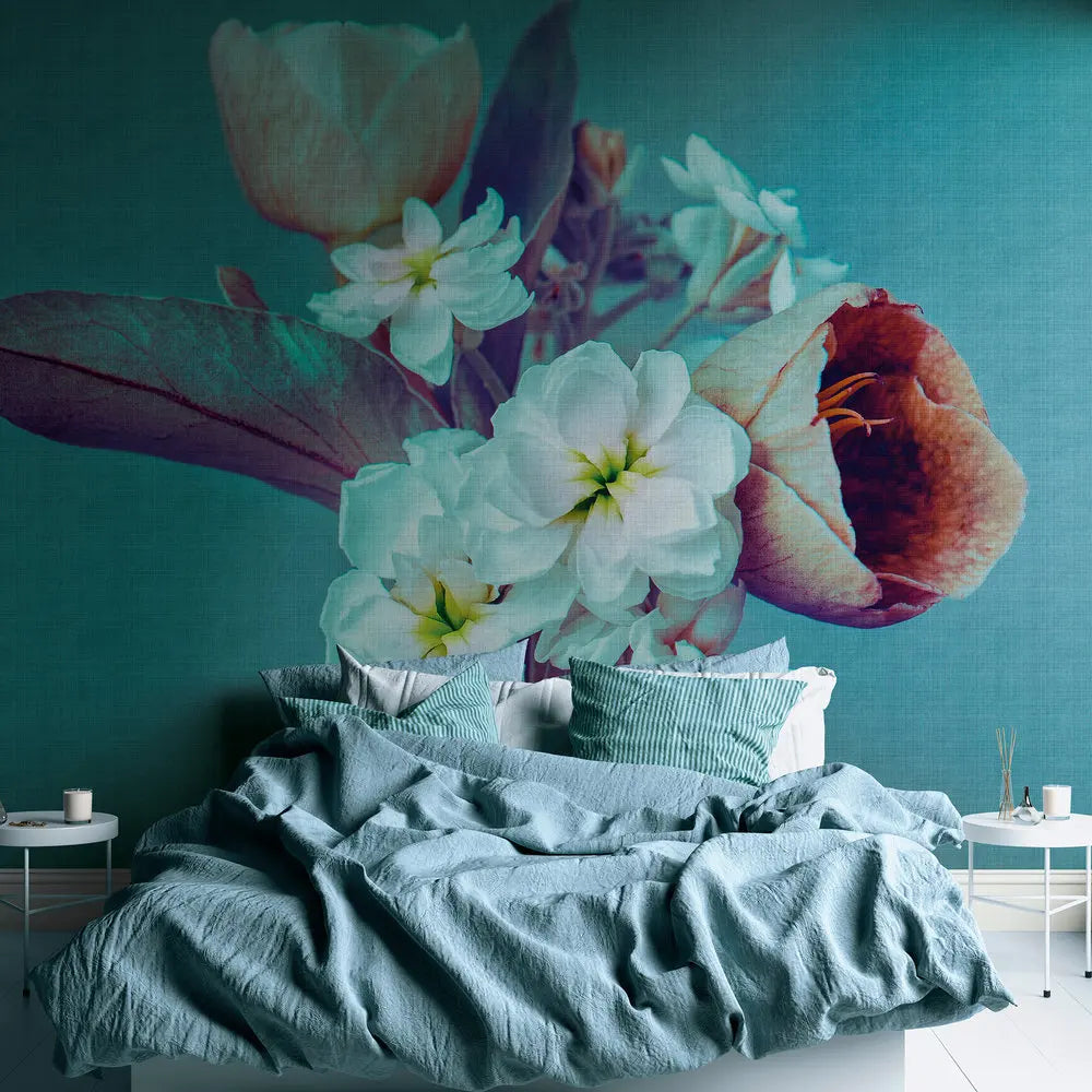 Germany Photo Wallpaper Murals Floral Blue Purple White Non Woven Vinyl Wall Mural Bedroom Hospital Living Room Gym