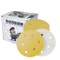 Wholesale Yellow Sanding Disc 8Holes Round Golden Abrasive Sandpaper Waterproof Hook and Loop Sanding Discs for Automotive