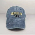 Wholesale 2024 Brooklyn Logo Cowboy Baseball Cap Women South Korean Retro Style Sporty Hand Embroidery 100% Cotton Embossed
