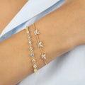 Low MOQ 10pcs Women's Classic Princess Cut Crystal Zircon 925 Sterling Silver Butterfly Bracelet for Party & Gift