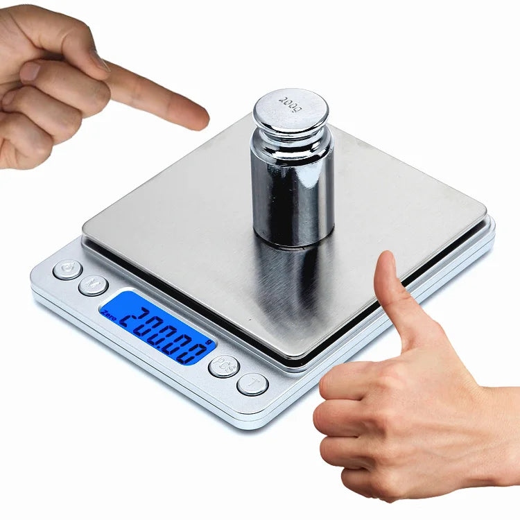 I2000 Digital Kitchen Scale 500g/0.01g 1kgX0.1g 2kgX0.1g 3kgX0.1g Weight Digital Weighing Food Kitchen Mini Scale