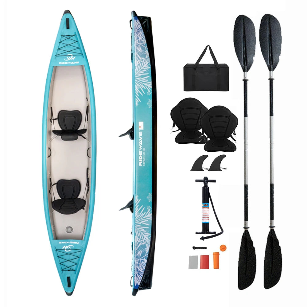 Customized Design Drop Stitch PVC for Commercial Use Wholesale 3 Person Stable Row Boat Inflatable Canoe Inflatable Kayak