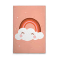 Made In Germany - Home Decor Canvas Picture Unicorn Pink Cloud - Wall Painting Mural In Pink And White - Stretcher Frame Art