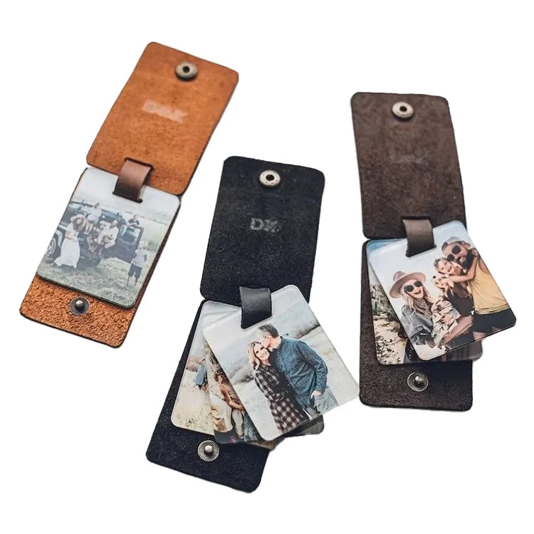 New Family Sublimation Photo Diy Gift Leather Photo Keychain