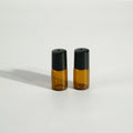 Amber Glass Roller for Bottle Black Cap 2ml Transparent Customizable Color Gold Stamp/Silk Screen Printing for Essential Oil