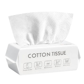 Skylark Soft Polyester-cotton Disposable Sustainable Rectangle 20x20cm Coreless 70 Sheets Per Pack Face Towel Strong Cleaning