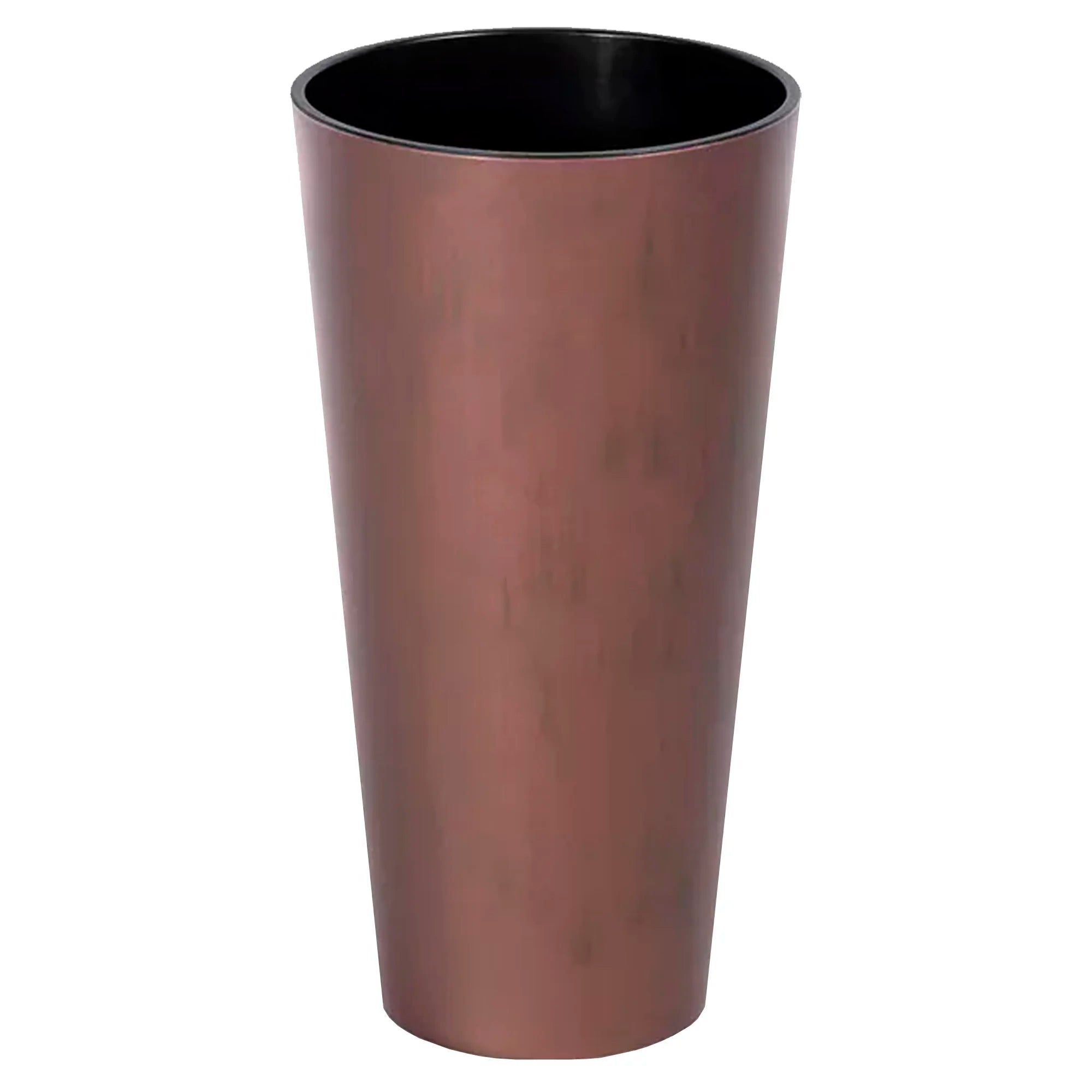 TUBUS SLIM CORTEN 64L planter with reservoir dimensions (mm) 400x400x762 copper color