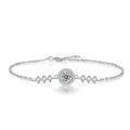 XRZ003 Europe Classic Fashion Fine Jewelry 925 Sterling Silver Round Halo Charm 1Ct Moissanite Bracelet for Women Gift