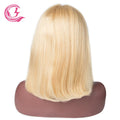 CLJhair 13x4 Lace Front Wigs Virgin Brazilian Human Hair Short Bob Wig in 613 Color with Transparent Glueless for Black Women