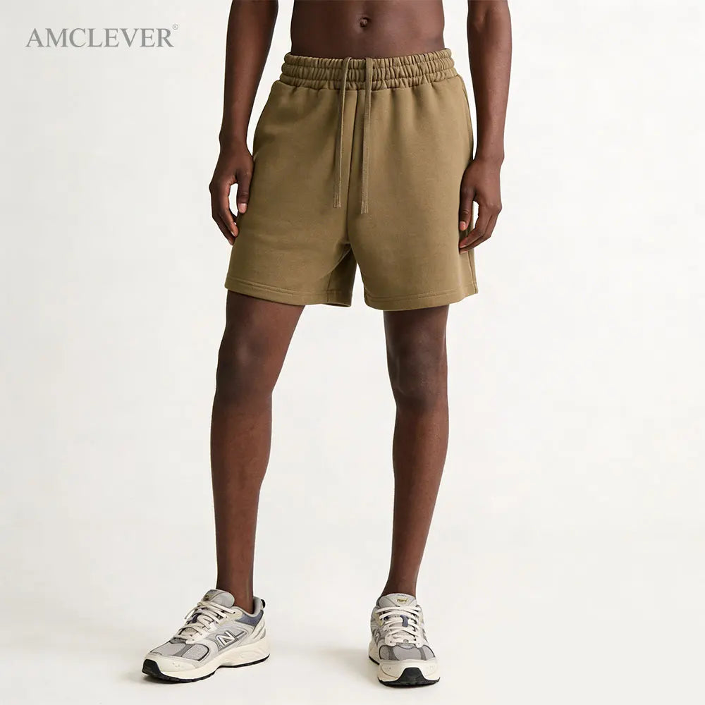 Heavyweight French Terry Shorts 420GSM Drawstring Elastic Waist Summer Loose Athletic Outdoor Fitness Casual New Arrival Pants