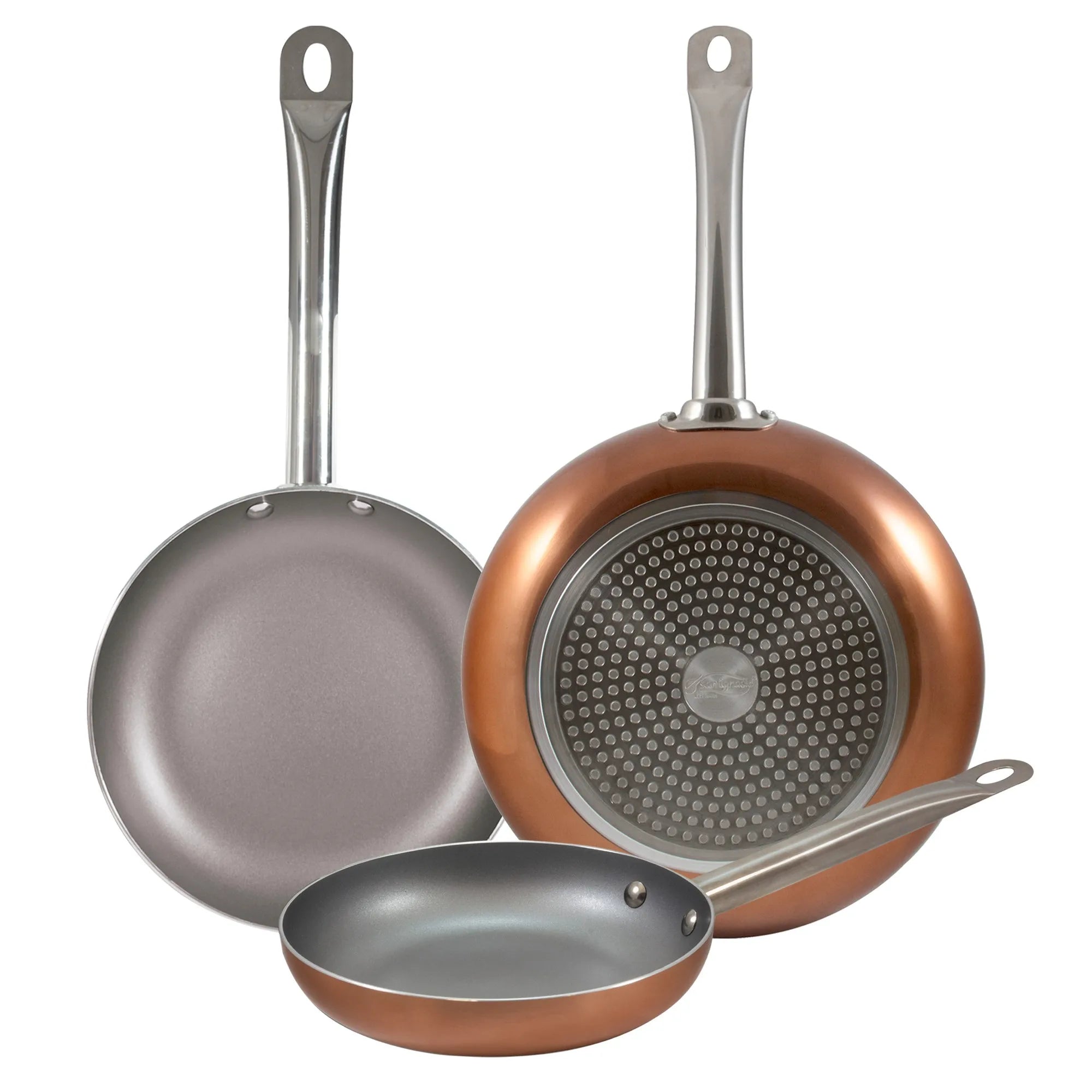3pc frying pan set (18 22 26cm) pressed aluminum suitable for induction Optimum Plus