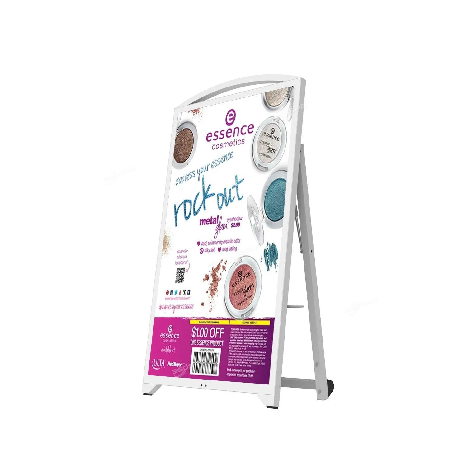 49" Movable Outdoor Digital Signage-Rechargeable IP65 LCD Advertising Display with Wayfinding for Elevator & Retail Store