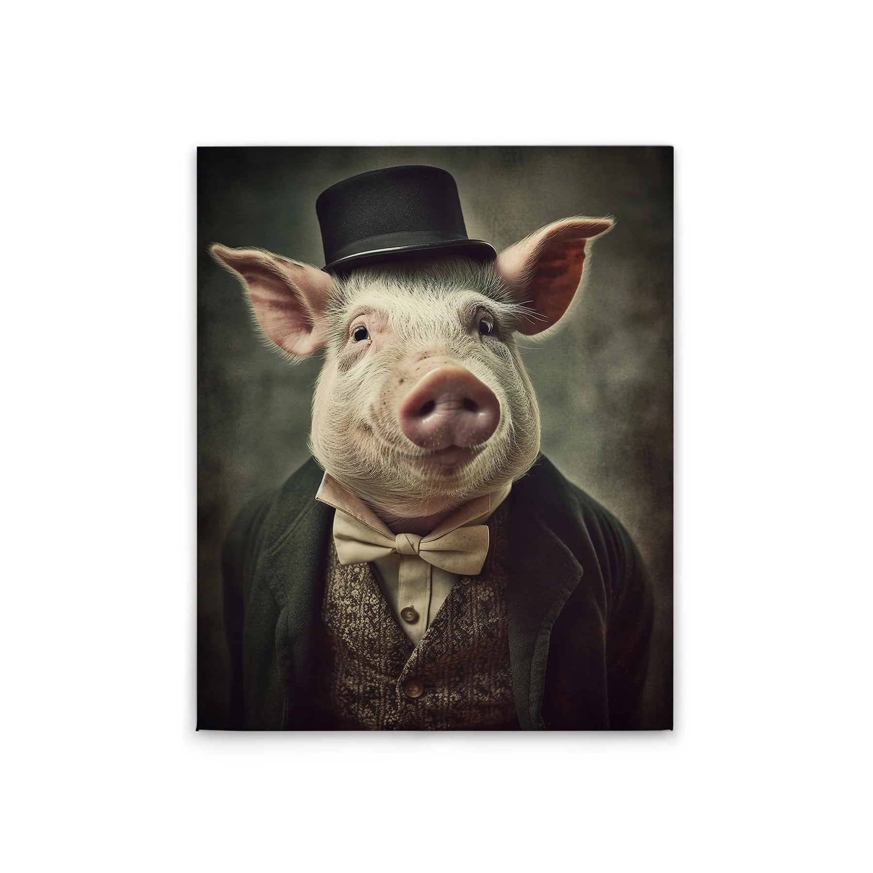 Made In Germany - Home Decor Canvas Picture Funny Animals - Wall Mural In Black And White - Canvas Picture On Stretcher Frame