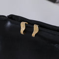J&D Three Layer White Rhinestone Wave Ear Clip 18K PVD Gold Plated Stainless Steel Ear Clip for Woman and Gift