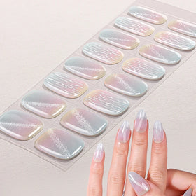 Wholesale Environmentally Friendly Non-Toxic Semi-Cured Gel Nail Stickers Customizable Nail Gel Strip