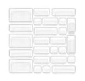 25 PCS Clear Plastic Drawer Organizers Set 4-Size Versatile Bathroom and Vanity Drawer Organizer Trays for Makeup Bedroom