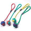 Tear-resistant Rotating Knots Dog Bite Toy Rope Ball Strap for Tug of War Tossing and Fetching