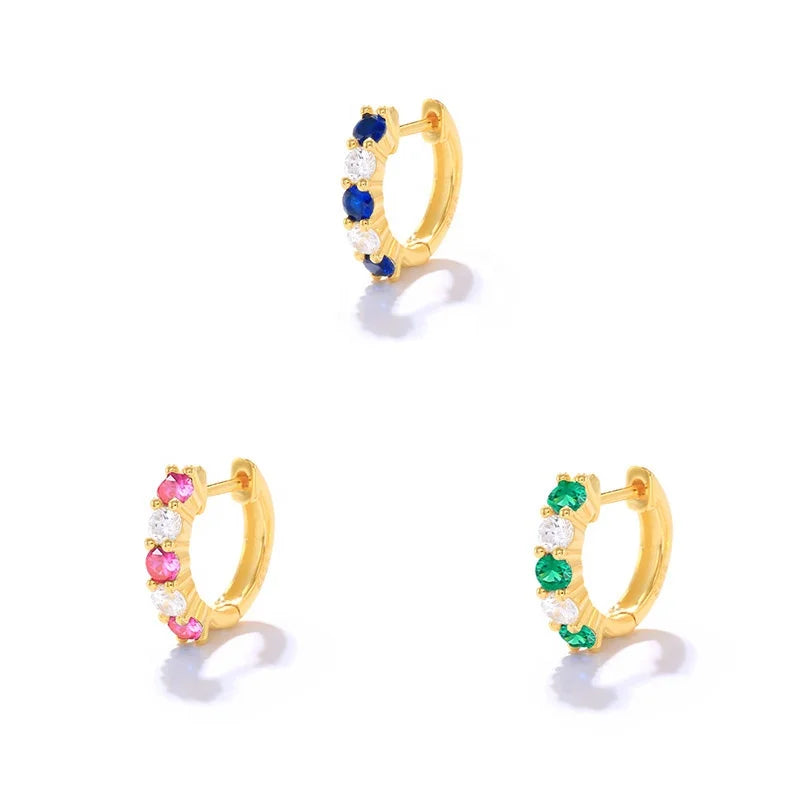 Wholesale 2024 Glowluxe Women's Fashion 925 Sterling Silver Zircon Hoop Huggie Earrings Gold Plated Trendy Party Weddings Gifts