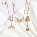Wholesale Cartoon Pendant Necklace Heart Flower Bear Pendant Necklace  Au750 Gold 18k Real 18k Pure Gold Jewelry Real 18k Gold