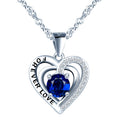 925 Sterling Silver CZ  Heart Pendant Necklace Engagement Rhodium Plating for Weddings Parties