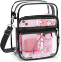 Unisex Clear Crossbody Messenger Bag Adjustable Strap Stadium-Approved Zipper Closure Men and Women's Purse for Travel